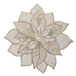 Dakshya Industries PVC Flower Design Placemats Cutwork Design for Dining Table Mats Gold Pack of 6
