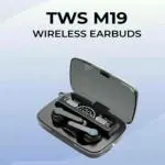 MD Gold Earbuds M19P TWS Wireless Headphones with Touch Control Gaming Bluetooth airbuds with Power Bank and Torch |True Wireless Earbuds | Black