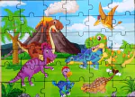 Dinosaurs and Bear - Reversible 2 In 1 Wooden Jigsaw Puzzle (36 Pieces )