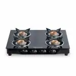 Lifelong LLGS27 Glass Top Gas Stove, 4 Burner Gas Stove, Black (ISI Certified,1 year warranty with Doorstep Service)