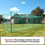 AMZ Sports Nets(10FT x 50FT) Cricket Batting Practice Net Cage Regular Training Netting for Outdoor Backyard Ground Sports (1.5mm Thickness) (One Pcs (10X110) its Covered 3 Side Walls+ Roof (10X50)