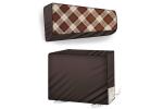 The Furnishing Tree Daikin FTKL35 1 Ton Coffee Checkered PVC Indoor and Outdoor Split AC Cover Set (24.1 x 82.5 x 1 cm) (TFT_Split_Daikin48_In1_Out1_Coffee_N95)