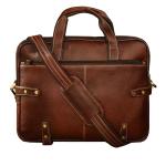 ABYS Genuine Leather Messenger Bag For Men 14 Inch Laptop Bag||Office Briefcase(Bombay Brown)