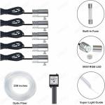 CARIZO Interior Car LED Strip Lights with APP and Remote Control, RGB 5 in 1 Ambient Kits with 236 inches Fiber Optic, Sync to Music Compatible with Tata Indica