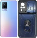 CarryWrap Back Cover for Vivo V21, Vivo V21 5G (Blue, Dual Protection, Pack of: 1)