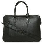 Gepack Black Textured leather Unisex Executive Bag