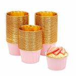 Deera Gold Inner Finish Expandable Muffin Cup Cake Mould Large - 200 Pcs
