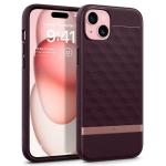 CASEOLOGY by Spigen Parallax Mag Back Cover Case Compatible with iPhone 15 Plus Case (TPU and Polycarbonate | Burgundy)