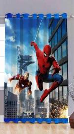 Reyansh Decor Multicolor Polyester Blend Digital Cartoon Print Eyelet Long Door Curtain, 4 X 9 Ft