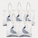 Ohobag.com Women Beige Tote (Pack of: 5)