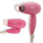 Vega VHDH-33 1200 W Hair Dryer For Women, Travel Friendly Compact Blow Dryer With Foldable Handle, Pink