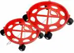 PANCHANAN ENTERPRISE Anti Skid Red Plastic Gas Cylinder Trolley