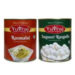 Yuvraj sweets Rasmalai Patty & Angoori Rasgulla combo pack (1 kg x 2 ) pack