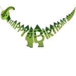 Zyozique Green Color Dinosaur HAPPY BIRTHDAY Banner - Dinosaur Birthday Party Decorations for Boys Kids Dino Theme Party Supplies T-Rex Hanging Wall Decoration