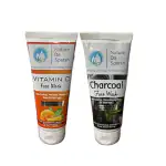 Nature Da Sparsh combo of Vitamin C Orange Flavour Face Wash with Charcoal facewash For Mens and Womens Daily Use with benefits of Oil Control Cleansing Lightening And Brightening