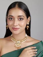 JIYANSHI FASHION Matt Finish Gold Necklace/ Rajwadi Necklace/ South Indian Jewelry/ Temple Jewelry