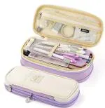 TREXEE Large Pencil Case, Canvas Bags for Pen Pouch, Pencil Pouch for Girls & Boys, Compass Pencil Box for School, Aesthetic Stationary Pouches Kids Office School Supplies