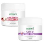 Saffron Cream & Underarm Whitening Cream Effectively Brightening Body Skin Cream 100 g pack of 02
