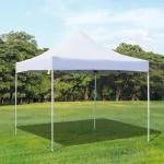 World Of Wish White Metal Foldable Gazebo Tent With 3 Side Cover With Walls - 10 X 10 Ft.