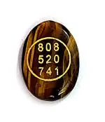 Astroghar Multicolor Zibu Wealth And Prosperity Angel Symbol Engraved Natural Tiger Eye Crystal Cabochon For Reiki Healing