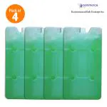 EcommerceHub Compact Reusable Ice Gel Pad,No Ice Required, HDPE Body Ice Pack Perfect for Personal Use & Insulated Bag/Box, Cold Carrier,Cols Storage & More, Green, Pack of 4, 400ML Each