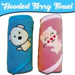 Pandaoriginals Cartoon Faces Blue, Pink Cotton Bath Towels for Baby Boys and Girls (26 x 29 inch) Pack of 2