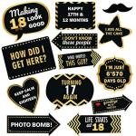 Festiko 13 Pcs 18th Birthday PhotoBooth Props For Birthday Photoshoot And Decoration