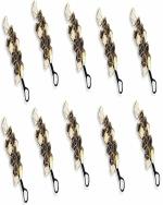 PANAKUMUS Pack of 10 Black Tourmaline and Selenite Rough Chunks Vastu Correction Yin Yang Door Hanging for Protection from Negative Energy & Evil Eyes (Black Tourmaline & Selenite) (10)