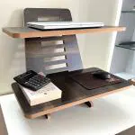 Kawachi 9 Step Height Adjustable Laptop Standing Desk Riser Ergonomic Sit-Stand Desk Converter Laptop Table Stand