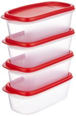Tupperware Red Plastic Smart Saver Storage Container Set 500ml 4 Piece