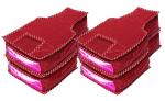 atorakushon Pack of 4 Fabric Foldable Garments Blouse Covers Closet Organizer Clothing Storage Bags with Clear Window Sturdy Zipper Maroon