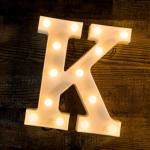 Satyam Kraft White Marquee Alphabet Shaped Led Light For Home Decoration Letter K