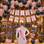Zyozique Bachelorette Party Decorations Kit - Banner,Photo Booth,Balloons with Sash & Rice Light (Pack Of 48)