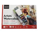 Brustro White Artists Watercolour Pan Set Of 25 With Pad Cold Pressed 200 GSM A4 Pad 20 Sheets