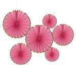 Hippity Hop Paper Multicolor Paper Fan (Pack Of 6)