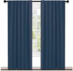 Lushomes curtains 7 feet long set of 2, Cotton Curtains, Door Curtains, Cotton Navy Blue Rod Pocket Curtain and Drapes for Door Size: 137X213 cm,Pack of: 2 (54x84 Inches, Set of 2)