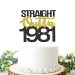 Festiko Straight Outta 1981 Cake Topper, Happy 40th Birthday Cake Decor