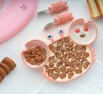 Starkiddo Cute Crab Baby Suction Silicone Bowl with East Grip Handle Spoon and Fork.