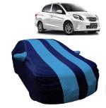 Carigiri Sky Blue And Navy Blue Car Body Cover For Honda Amaze(Triple Stitched,Mirror Pocket)(Models-2013, 2014, 2015, 2016, 2017)