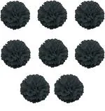 Hippity Hop Paper Black Paper Puff Balls (Pack Of 8)