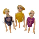 Konfiz Multicolor Plastic Barbie Topper For Making Barbie Doll Cake (Pack Of 3)