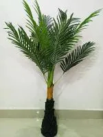 Dn Enterprises Green Artificial Palm Tree Big Size With Pot For Home Office Decoration, 3 Ft