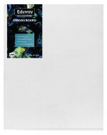 Eduway Medium Grain 16x20 inch Cotton Canvas Board- Pack of 1, (40x50 cms) with 4mm MDF Board Backing, for Painting