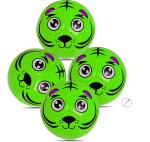 Jaspo Green Educational Synthetic Leather Soft Football For Kids Size 3 ,packof 4