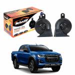 Oshotto 12V Car Horn- Trumpet Sound 2Pc Set(Low + High) For Isuzu D-Max V-Cross (Black)