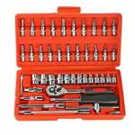 NIJANAM 46 in 1 Pcs Tool Kit & Screwdriver set and Precision Socket Set Wrench Set Multi Purpose Combination Tool Case, Multicolour