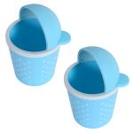 Kuber Industries Teddy Table Dustbin|Plastic Swinging Lid Waste Storage Garbage Bin|Desktop Trash Can For Study Table, Office|Pack of 2 (Sky Blue)