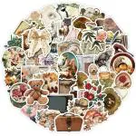 Hasthip Multicolor Polyvinyl Chloride Vintage Stickers Scrapbook Paper Supplies Pack (Pack Of 50)
