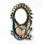 Traditional Elegant and Ethnic Designer Unique Wooden Peacock Wall Mirror Frame