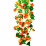 PRIMOH Orange Maple Grape Leaf Ivy Vine Hanging For Home Office Decor. Artificial Plant Set of 4(7.5ft each)